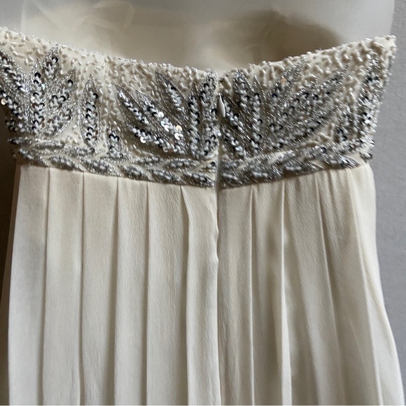 Aiden Mattox strapless silk beaded sequin formal gown dress Sz 2 - Picture 6 of 15